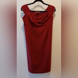 Torrid Red Ruched Off-Shoulder Midi Dress